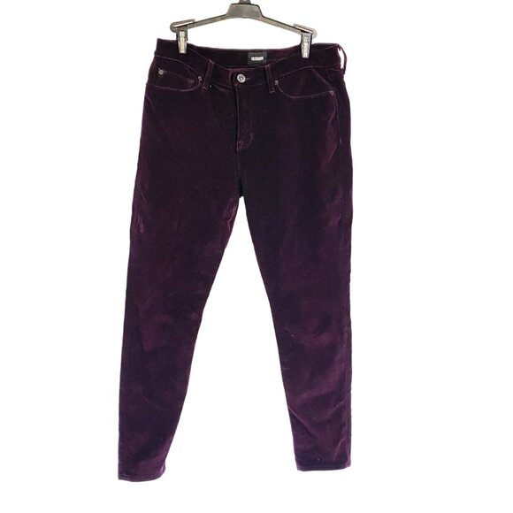 Hudson Nico Midrise Velvet Ankle Skinny Jeans in Violet Trance Size 30 - Picture 2 of 12